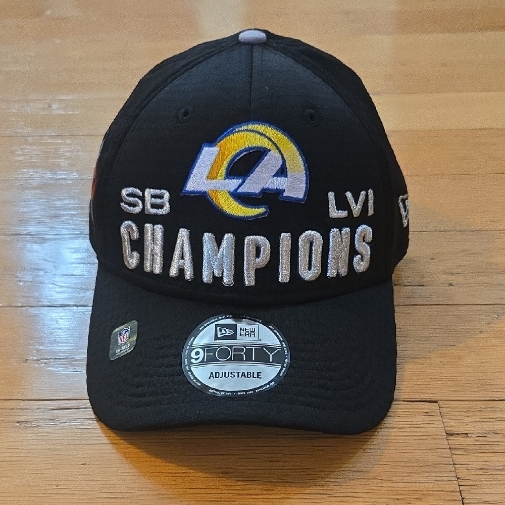 New Era Super Bowl Champions Los Angeles Rams 9FORTY Snapback Hat Cap Black